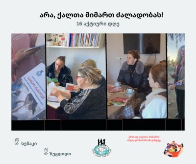 საინფორმაციო შეხვედრები 16-დღიანი კამპანიის ფარგლებში — „არა, ძალადობას!“